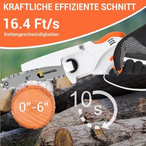 Akku Kettensäge - 6-Zoll und 8-Zoll 2-in-1 Set
