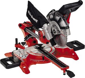 Einhell Zug-Kapp-Gehrungssäge TC-SM 2131/2 Dual (max. 1.800 W, 4.900 min-1, integrierte Zugfunktion, Werkstückanschlag, Spannvorrichtung, inkl. Hartmetall-Sägeblatt, Laser)
