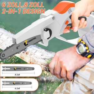 Akku Kettensäge - 6-Zoll und 8-Zoll 2-in-1 Set