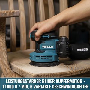 WESCO Akku Exzenterschleifer Schleifmaschine 18V