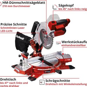 Einhell Akku-Kappsäge TE-MS 18/210 Li-Solo Power X-Change