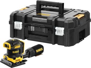 Dewalt 18 Volt Akku-Vibrationsschleifer DCW200NT (bürstenloser Motor, elektronische Drehzahlregulierung, Klettfix-System zum schnellen Papierwechsel, Staubabsaugung, für alle 18 V Flexvolt Akkus)