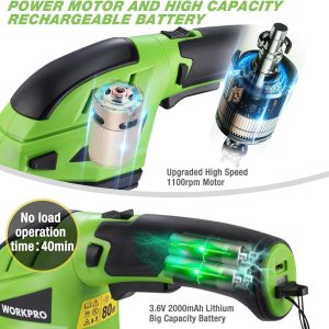 WORKPRO Akku Gras- und Strauchschere
