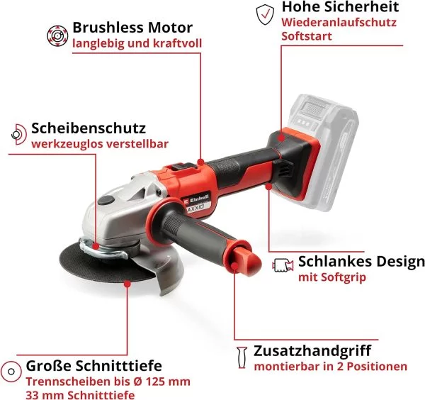 Einhell Professional Akku-Winkelschleifer AXXIO 18/125 Power X-Change