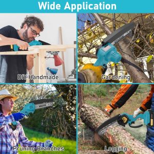 JINDUN Mini Kettensäge, 21V 6 Zoll Akku Kettensäge