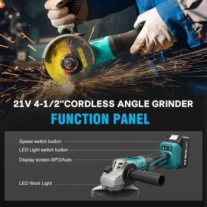 Akku Winkelschleifer 125 mm, 21V Winkelschleifer mit 2PCS 4.0Ah