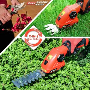 SHALL Akku-Grasschere, Heckenschere, 7.2V