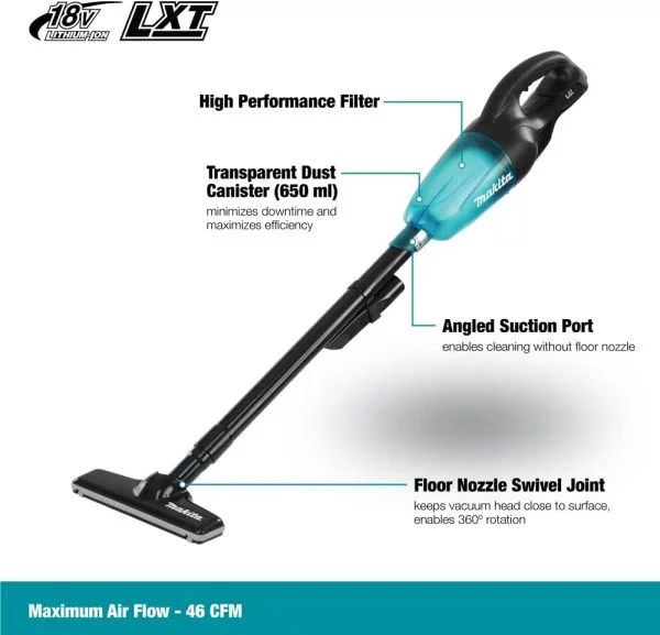 Makita DCL180ZB Akku Staubsauger, Schwarz