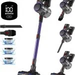 Authmic Akku Staubsauger, 25000Pa Kabellos mit Touchscreen und Anti-Tangle-Bürste, bis zu 50 Min Laufzeit, Vacuum Cleaner H13 HEPA für Hartböden/Teppich/Tierhaare