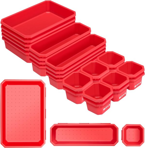 AIRAJ Plastik Aufbewahrungsbox 25er Set mit 3 Größen