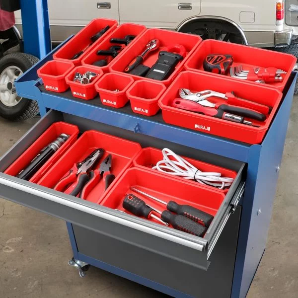 AIRAJ Plastik Aufbewahrungsbox 25er Set mit 3 Größen