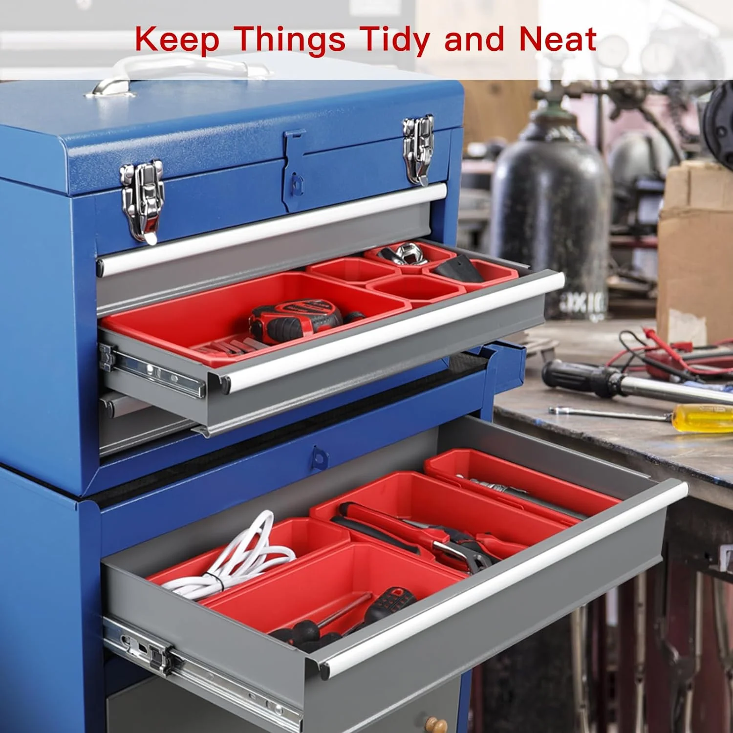 AIRAJ Plastik Aufbewahrungsbox 25er Set mit 3 Größen