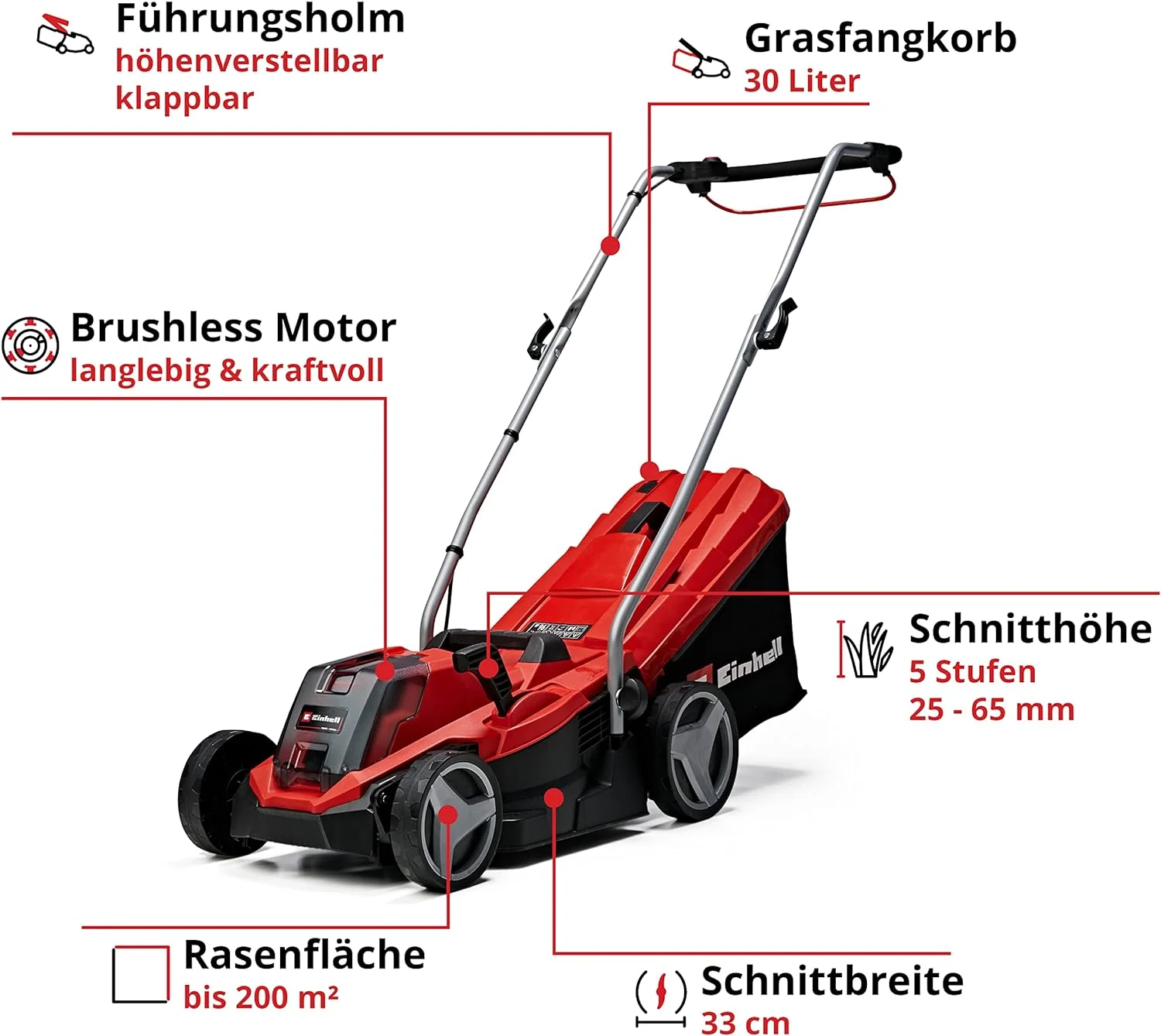 Einhell Akku-Rasenmäher GE-CM 18/33 Li Kit Power X-Change
