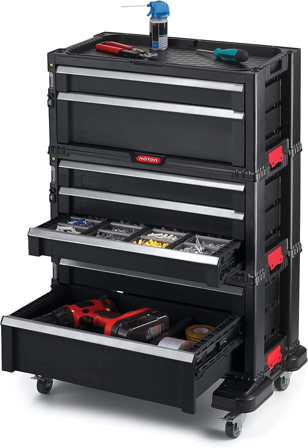 KETER Trolley Modul mit 7 Schubladen – Werkstattwagen