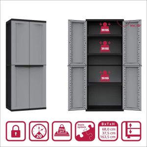 Kreher Kunststoffschränke Mit höhenverstellbaren Böden