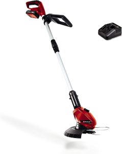 Einhell Akku-Rasentrimmer GE-CT 18 Li Kit Power X-Change (Li-Ion, 18V, Motorkopf drehbar, Flowerguard, inkl 20 Kunststoffmesser, inkl. 2,0Ah Akku und Ladegerät), Rot/Schwarz