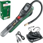 Bosch Home and Garden BOSCH elektrische Fahrradpumpe / Luftpumpe Mini Kompressor EasyPump (3,0 Ah Akku, 3,6 Volt, Autostop-Funktion, 150 PSI, 10,3 bar, LED, über USB-C wiederaufladbar, im Karton)