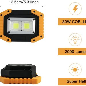 Tekstap LED Baustrahler Akku 2xCOB 30W 1500LM LED