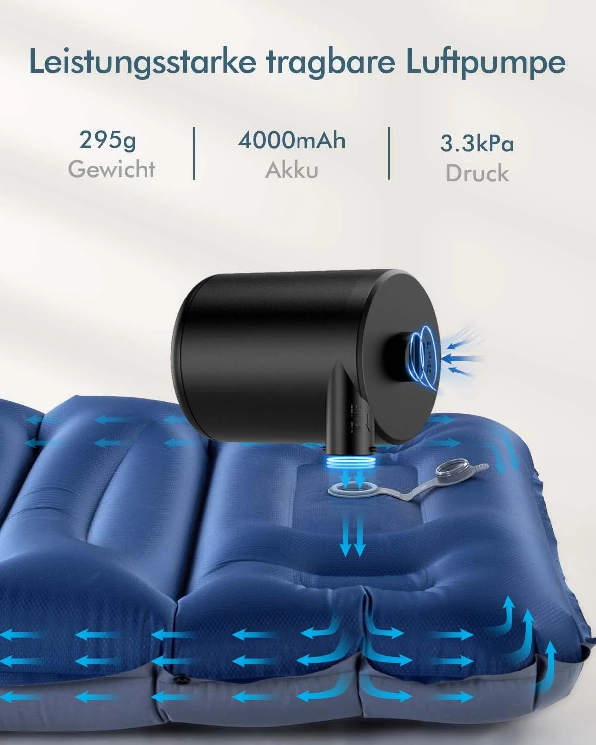 Elektrische Luftpumpe Electric Pumpe Akku: 4000mAh