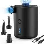 Elektrische Luftpumpe Electric Pumpe Akku: 3600 4000mAh Wiederaufladbare Batterie D Batterie Portable Elektrisch Air Pump mit 3 Luftdüsen für Pool Luftmatratze (Basic/klassisch/Aktualisiert)