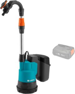 Gardena Akku-Regenfasspumpe 2000/2 18V P4A ohne Akku: Akku-Tauchpumpe mit integriertem Filter, Trockenlaufsicherung, Fördermenge 2000 l/h (14602-55), Standard small