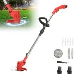 SHINROAD Akku-Rasentrimmer und Kantenschneider Powershare 12V Li-Ion (inkl. 2X 2Ah Akkus und Ladegerät), 18000R/min Rasentrimmer