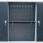 Germania Werkzeug-Wandschrank Premium - doppeltürig aus Metall – 120 x 60 x 20 cm – höhenverstellbare Regalböden – Lochwand, Werkzeugwand, Werkstattschrank - hängend - abschließbar