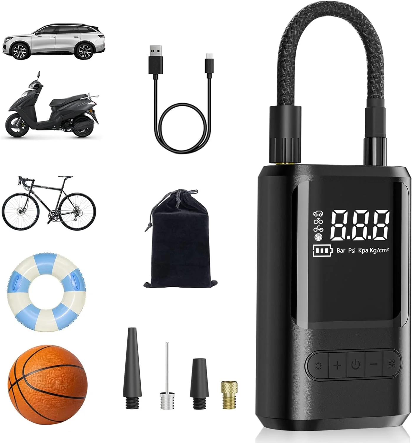 ZORUMAN 6000mAh Mini Tragbare Elektronische Luftpumpe, 150PSI