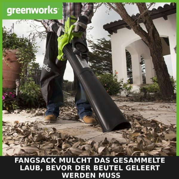 Greenworks GD40BVK2X Akku Laubsauger / Laubbläser