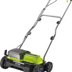 RYOBI 18V ONE+ Brushless Akku-Vertikutierer RY18SFX35A-0 (Arbeitsbreite 35 cm, 4-stufige Tiefeneinstellung, Vertikutierwalze mit 16 Klingen, 55 L Schmutzfangsack, ohne Akku und Ladegerät)