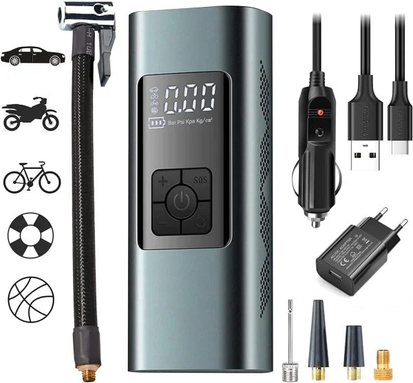 Tragbarer Luftkompressor Mini Reifenpumpe 12V 6000mAh