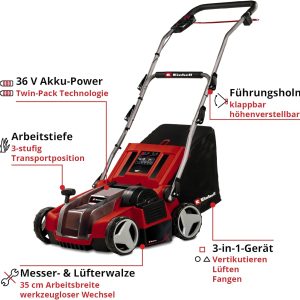 Einhell Akku-Vertikutierer-Lüfter GE-SA 36/35