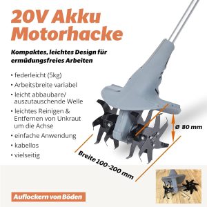 FANZTOOL 20V Motorhacke 2,5Ah Li-Ion-Akku