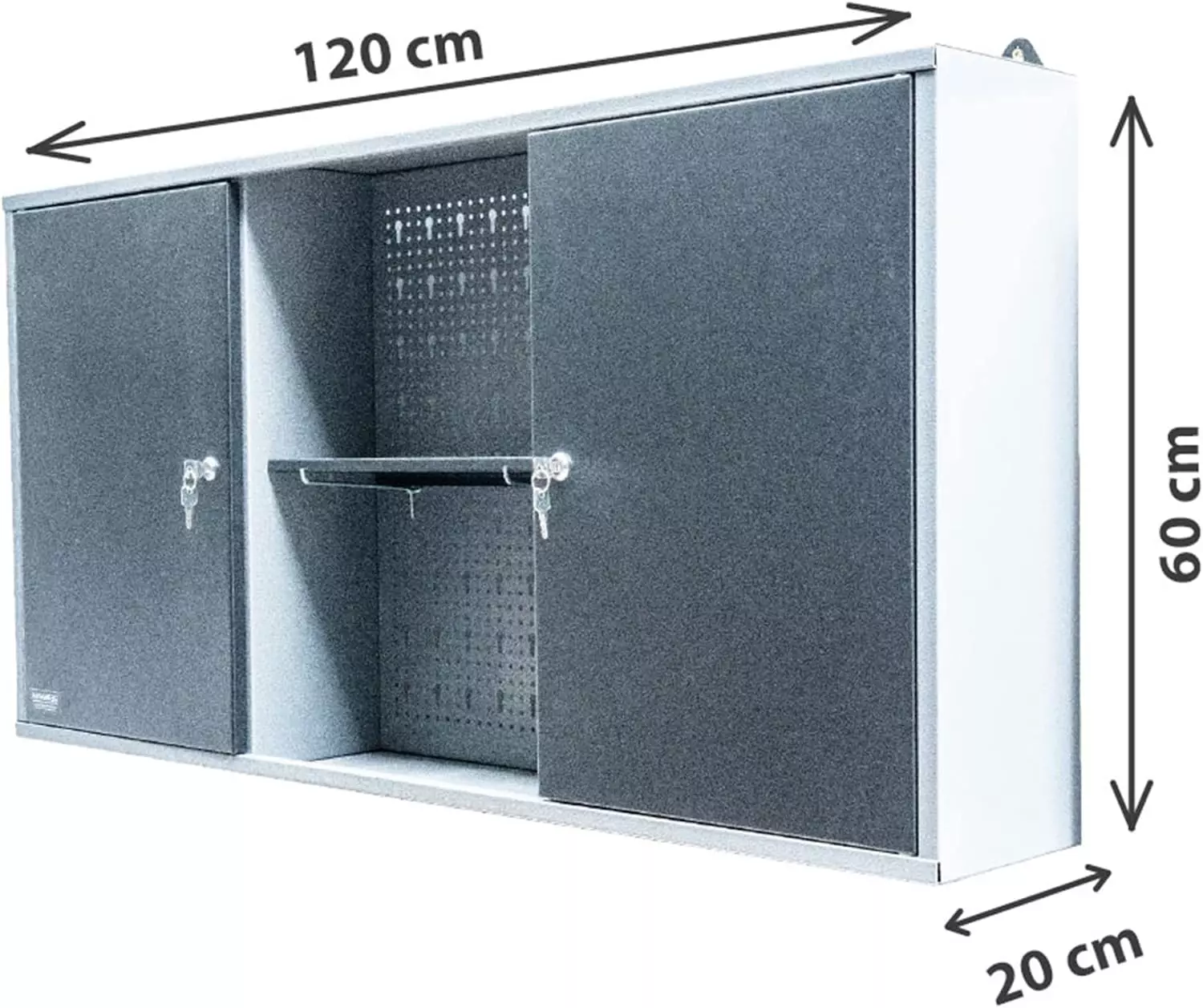 Germania Werkzeug-Wandschrank Premium - doppeltürig aus Metall
