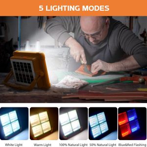 Baustrahler LED Akku, 5 Modi 12000mAh Wiederaufladbares LED