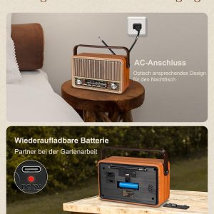 PRUNUS J-120 AM/FM/SW Retro Radio Klein