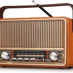 PRUNUS J-120 AM/FM/SW Retro Radio Klein, Kofferradio mit 1800mAh Akku, oder AC-Strom, Küchenradio Nostalgie Radio mit Bluetooth, Unterstützt USB/TF/AUX Funktion, Einfaches Radio für Senioren.