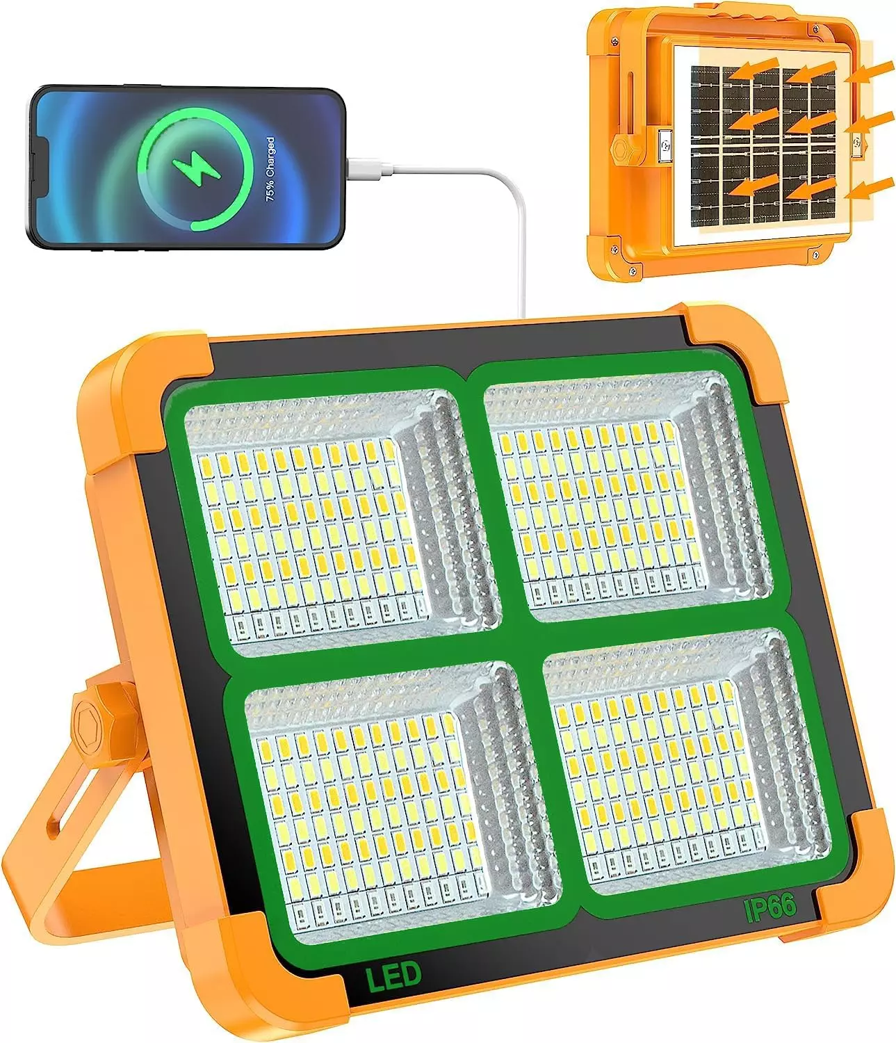 Baustrahler LED Akku, 5 Modi 12000mAh Wiederaufladbares LED