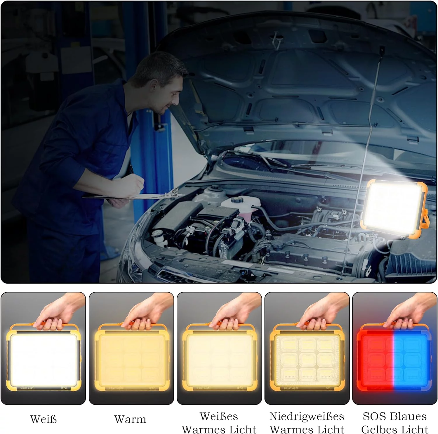 LED Strahler Akku - 100W LED Baustrahler Akku