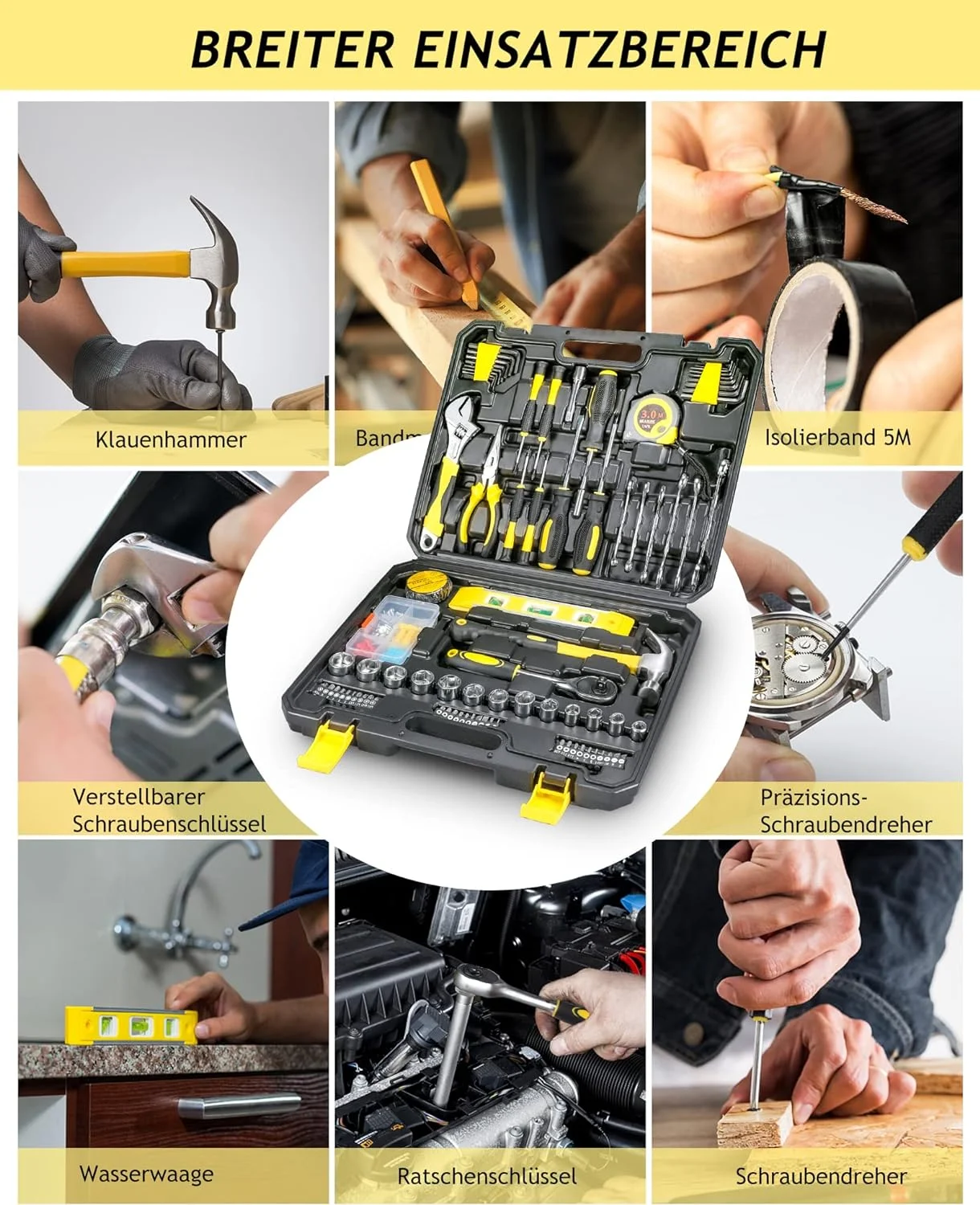 ACMOUNT Werkzeugkoffer Gefüllt, 140tlg