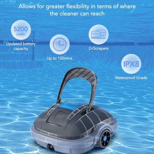 Upgrade 2023 WYBOT Poolroboter Akku für 100 Minuten Betriebsdauer