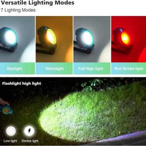 SYLSTAR Arbeitsleuchte Akku mit Solar 750LM LED