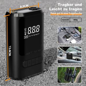 ZORUMAN 6000mAh Mini Tragbare Elektronische Luftpumpe, 150PSI
