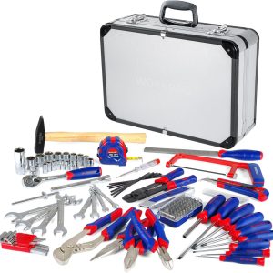 WORKPRO Werkzeugkoffer gefüllt Aluminum Haushalt Werkzeugkiste