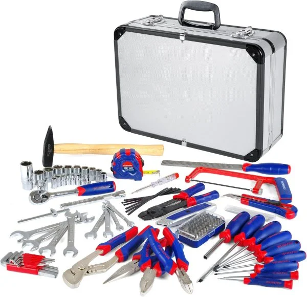 WORKPRO Werkzeugkoffer gefüllt Aluminum Haushalt Werkzeugkiste