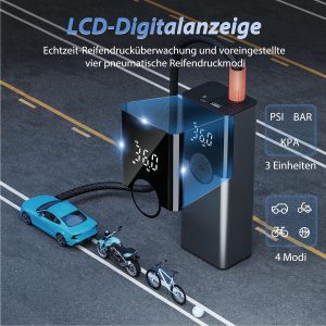 ZORUMAN 6000mAh Tragbare Elektronische Luftpumpe, 150PSI