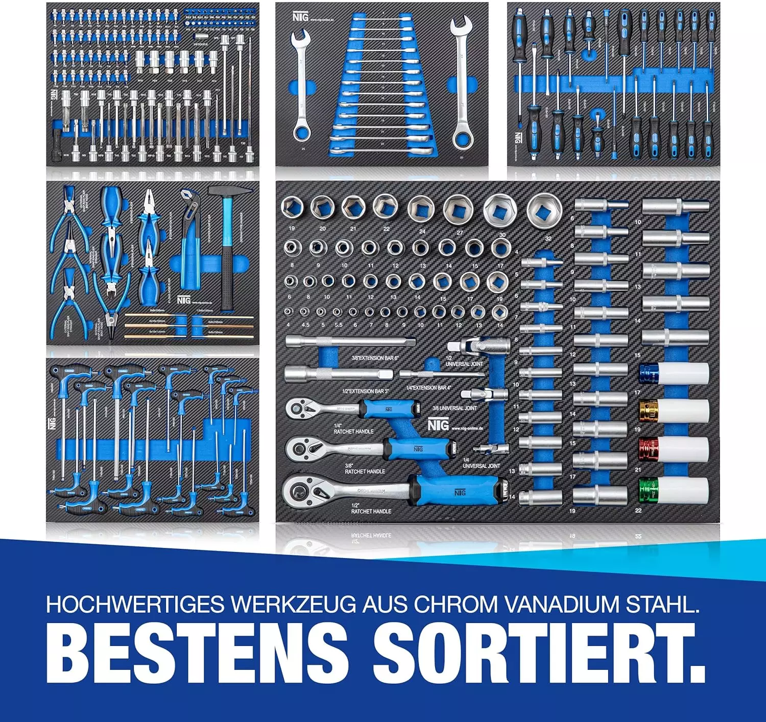 NTG Werkzeugwagen mit 7 Schubladen Davon 6 mit Werkzeug