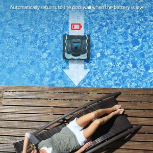 WYBOT Poolroboter Akku, Vollautomatisch Poolsauger Akku Boden