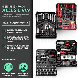 TRESKO® Werkzeugkoffer 949 teilig