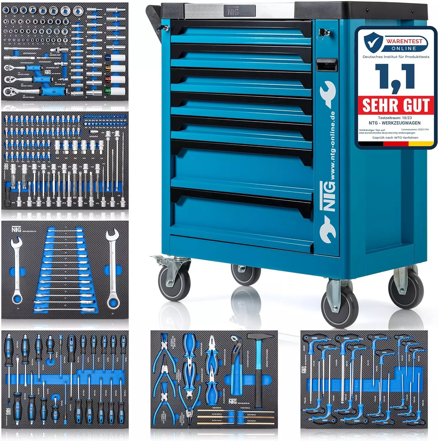 NTG Werkzeugwagen mit 7 Schubladen Davon 6 mit Werkzeug